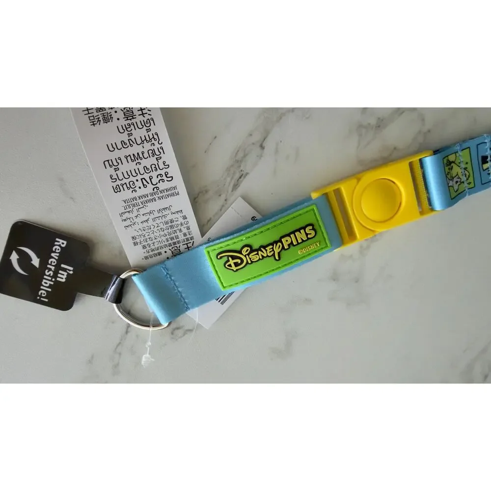 Disney Parks Tinker Bell Peter Pan Blue Reversible Pin Trading Lanyard NWT